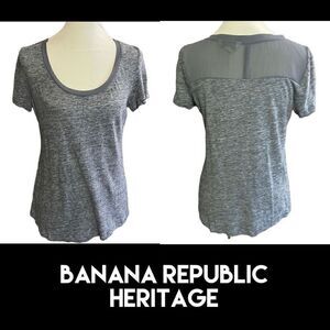 Banana Republic Heritage Vintage Gray Scoop Neck Blouse Size Medium